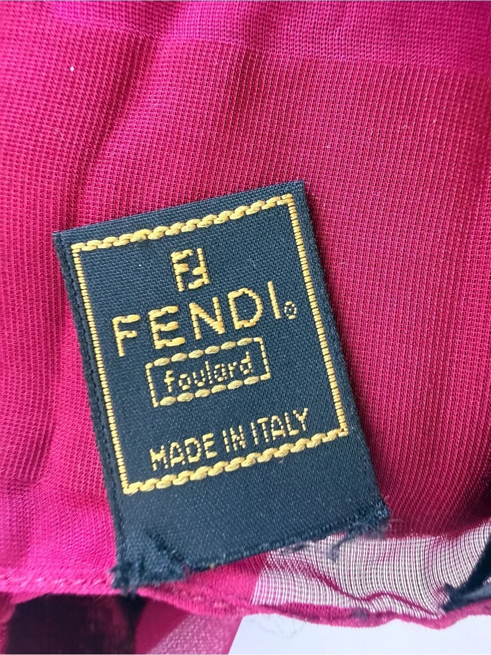 Fendi Vintage Burgundy Velvet Scarf